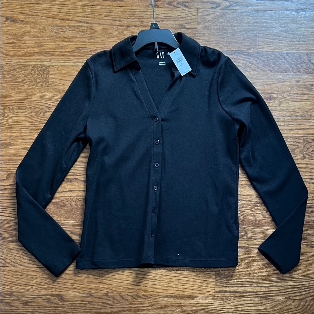 GAP Black Collared Button-Up Shirt
